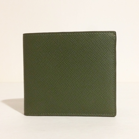 Smythson Green Leather 6 Card Bifold Wallet NWT - Picture 2 of 8
